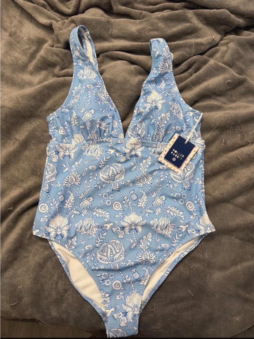 Roller Rabbit Light Blue Floral One-Piece Swimsuit